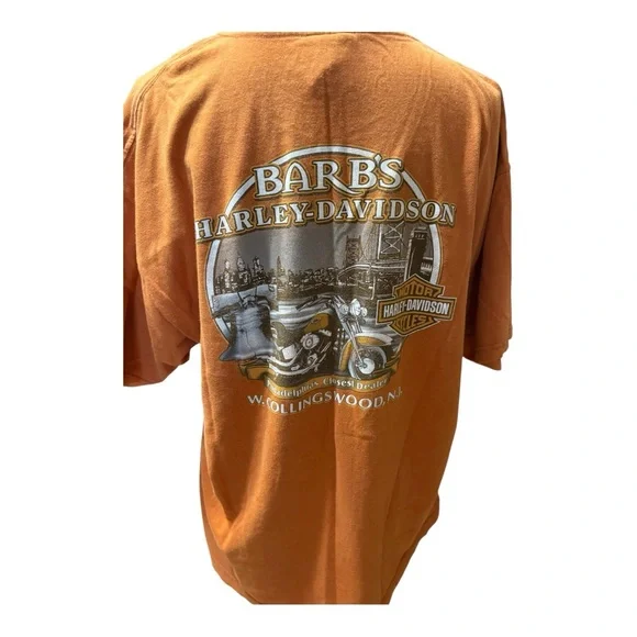 Vintage Harley-Davidson Orange Graphic T-Shirt - Picture 4 of 5